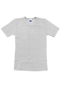 Cosilana Kinder-Unterhemd (Kurzarm) aus Baumwolle/Wolle/Seide - 140 940 Grau