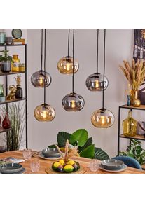 hofstein Apedo Suspension, Suspension Ambre, Fum&eacute;, 6 lumi&egrave;res