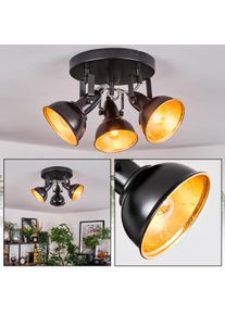 hofstein Toren Plafonnier, Spot de plafond Chrome, Noir, 3 lumi&egrave;res