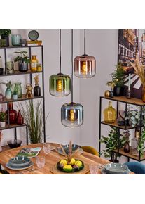 hofstein Lauden Suspension, Suspension Bleu, Vert, Clair, Cuivr&eacute;, 3 lumi&egrave;res