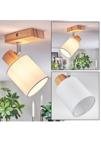 hofstein Fallhagen Plafonnier, Spot de plafond Chrome, Bois clair, 1 lumi&egrave;re