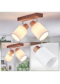 hofstein Fallhagen Plafonnier, Spot de plafond Chrome, Bois fonc&eacute;, 2 lumi&egrave;res