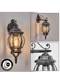 hofstein Lentua Lampe murale d ́ext&eacute;rieur, Applique murale Noir, Argent&eacute;, 1 lumi&egrave;re