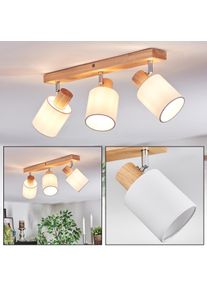 hofstein Fallhagen Plafonnier, Spot de plafond Chrome, Bois clair, 3 lumi&egrave;res