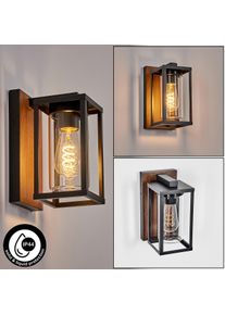 hofstein Portalis Lampe murale d ́ext&eacute;rieur, Applique murale Couleur bois, Noir, 1 lumi&egrave;re