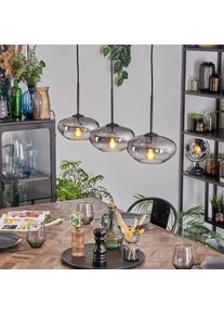 hofstein Mertola Suspension, Suspension Clair, Fum&eacute;, 3 lumi&egrave;res