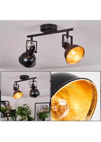 hofstein Toren Plafonnier, Spot de plafond Chrome, Noir, 2 lumi&egrave;res