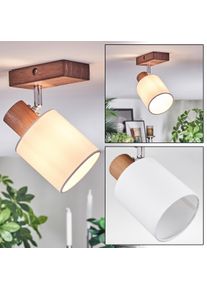 hofstein Fallhagen Plafonnier, Spot de plafond Chrome, Bois fonc&eacute;, 1 lumi&egrave;re