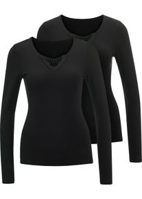 wäschepur Damer Långärmad tröja svart Größe 44