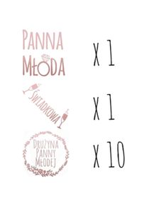 Propaganda Gry - Zestaw 12 ROSE GOLD tatuaży na wieczór panieński