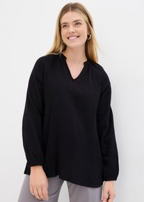 Long-Tunika aus Musselin, schwarz, Gr&ouml;&szlig;e 42, Musselin, bonprix