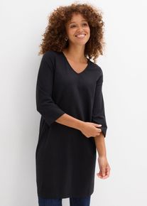 Shirtkleid aus reiner Bio-Baumwolle mit Stretch, schwarz, Größe 36/38 (S), mit Baumwolle, bonprix