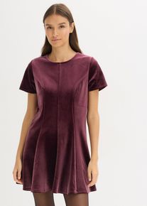 Minikleid aus softem Samt, braun, Größe 42, bonprix