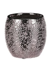 Keramick&yacute; obal na kvetin&aacute;č strieborn&aacute; Silver pr. 14 cm, strieborn&aacute;