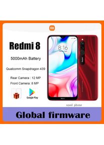 Dual SIM Card Global firmware Xiaomi Redmi 8 Smartphone 6.22-inch Screen Snapdragon 439 Eight Core 4G LTE Used Phone