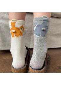 【N】 1 Pair Cartoon Cat Ladies Cotton Socks, Breathable and Comfortable for All Seasons {ZYAT-1}