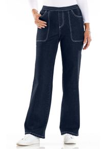 Dames Jeans met comfortband in dark-blue ,maat 38, WITT, 81% Katoen, 17% Polyester, 2% Elastan