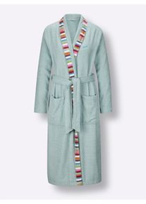 feel good Dames Badjas in kalkmint ,maat 36/38, Witt, 100% Katoen