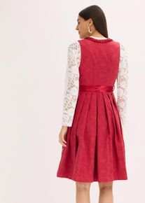 bonprix Női Dirndl k&ouml;t&eacute;nnyel (2-r&eacute;szes szett), piros, 48