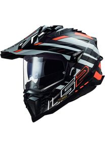 LS2 MX701 Explorer Carbon Edge, adventure helmet , color: Black/Orange/White , size: M