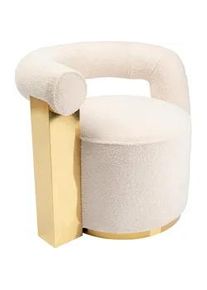Kare-Design Cocktailsessel , Weiß, Goldfarben , Metall, Textil, Holzwerkstoff , 83x65.5x69 cm , Wohnzimmer, Sessel, Cocktailsessel