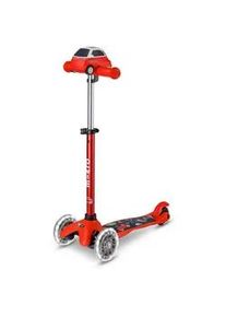 Kinderscooter , Rot , Kunststoff , 26.5x49-67x55 cm , unisex , höhenverstellbarer Lenker mit Schnellspanner, Lenkstange abnehmbar, weiche Griffe, Antirutsch-Trittbrett mit Bremse, Räder mit LED-Licht , Spielzeug, Kinderfahrzeuge