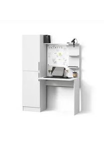 Livinity® Schreibtisch Rina Weiß 122.9 x 168 cm , Holzwerkstoff , Rechteckig , 122.9x168x52 cm , Büromöbel, Schreibtische, Schreibtische