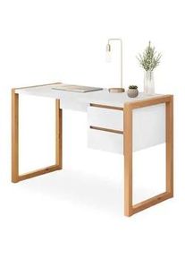Idimex Schreibtisch Belinda , Weiß, Eichefarben , Holz, Holz , Mode , 118x75x54 cm , FSC Mix , Büromöbel, Schreibtische, Schreibtische