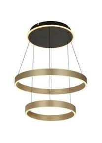 Led-Hängeleuchte , Schwarz, Goldfarben , Metall, Kunststoff , 150 cm , RoHS , höhenverstellbar, 3-fach schaltbar, Backlight-Effekt , Lampen & Leuchten, Leuchtenserien