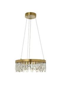 Brilliant Kristall-Hängeleuchte , Messingfarben , Metall, Glas , rund , F , 150 cm , RoHS, Reach, Ce , höhenverstellbar, beliebig kürzbar , Lampen & Leuchten, Leuchtenserien