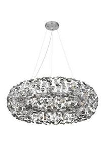 Globo Kristall-Hängeleuchte , Grau, Klar, Chromfarben, Transparent , Metall, Kunststoff, Glas , F , 150 cm , Ce , beliebig kürzbar , Lampen & Leuchten, Leuchtenserien