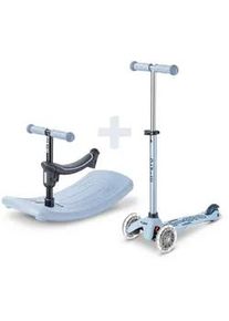 Kinderscooter , Pastellblau , Metall, Kunststoff , 28x45-77x67 cm , unisex , Hinterrad-Reibungsbremse, höhenverstellbarer Lenker mit Schnellspanner, Lenkstange abnehmbar, weiche Griffe, weicher Sitz, Räder mit LED-Licht , Spielzeug, Kinderfahrzeuge