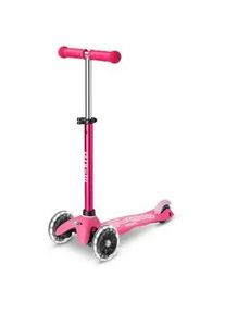 Kinderscooter , Pink , Kunststoff , 26.5x49-67x55 cm , unisex , höhenverstellbarer Lenker mit Schnellspanner, Lenkstange abnehmbar, weiche Griffe, Antirutsch-Trittbrett mit Bremse, Räder mit LED-Licht , Spielzeug, Kinderfahrzeuge