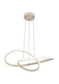 Novel Led-Hängeleuchte , Chromfarben, Sandfarben , Metall, Kunststoff , Uni , rund , 120 cm , höhenverstellbar , Lampen & Leuchten, Leuchtenserien