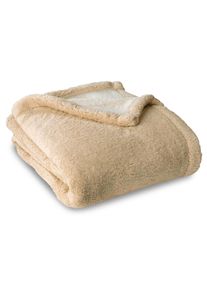 150 x 200 cm polyesterden yapılmış kuzu derisi görünümlü rahat battaniye