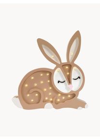 Little Lights Handgjord LED barnrums lampa Bunny med timerfunktion och fjärrkontroll, dimbar Beige Trä, Massivt Trä B 32 x H 32 cm