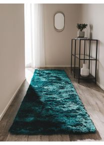 benuta Nest Teppe med luv Whisper Turkis 80x300 cm Uni