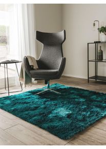 benuta Nest Teppe med luv Whisper Turkis 60x60 cm Uni