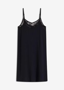 bonprix Mujer, Camisón corto de mezcla suave de modal, negro, 36/38