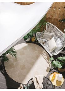 benuta Nest Tapis d'intérieur et d'extérieur Bronco Crème diamètre 160 cm