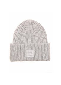 Zwillingsherz , Strickmütze »Smile« Grobstrick, Smile Patch , Hellgrau