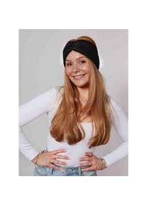 Zwillingsherz , Stirnband »"Rippe"« breit, gerippt, mit Knotendetail , Anthra