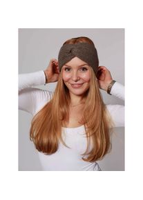 Zwillingsherz , Stirnband »"Rippe"« breit, gerippt, mit Knotendetail , Braun