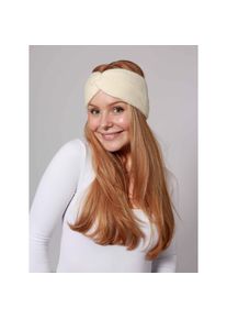 Zwillingsherz , Stirnband »"Rippe"« breit, gerippt, mit Knotendetail , Weiß