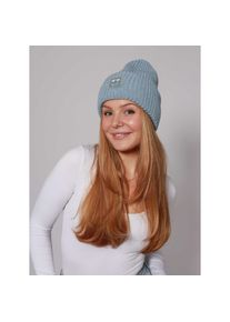 Zwillingsherz , Strickmütze »Smile« Grobstrick, Smile Patch , Hellblau