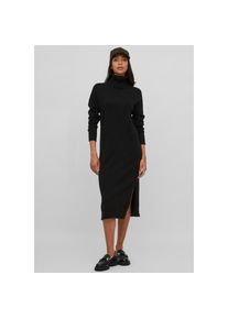 Vila, Damen, Strickkleid &raquo;VIRIL ROLLNECK MIDI DRESS&laquo; mit hohem Rollkragen, Black, N-Gr, XS -N-Gr, Black, Midilanges Kleid mit Rollkragen