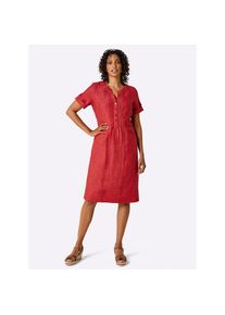 CREATION L PREMIUM , Damen , Sommerkleid »Leinen-Kleid« Eingrifftaschen , rot-meliert , Normalgrößen , 40 -Normalgrößen , 40