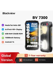 Blackview BV7300 Rugged Phone, 6GB+256GB, Android 14 Gaming Phone,15000mAh+45W Rugged Smartphone, 50MP+30MP Camera NFC/Dual SIM