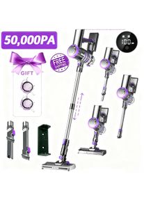 KOVOKI Aspiradora inalámbrica con succión de 50Kpa, 15-35 minutos de tiempo de ejecución, independiente, filtro HEPA, LED , para