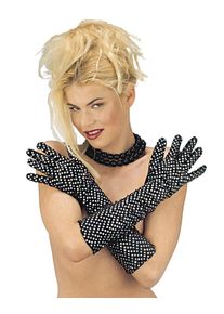 Widmann Gants en velours des ann&eacute;es 50 &agrave; pois 42 cm